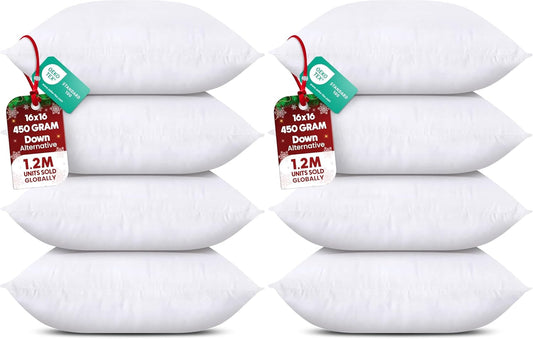 Utopia Bedding Throw Pillows - Fluffy Down Alternative Set of 4 | 16 x 16 Inches, White Decorative Pillows for Home