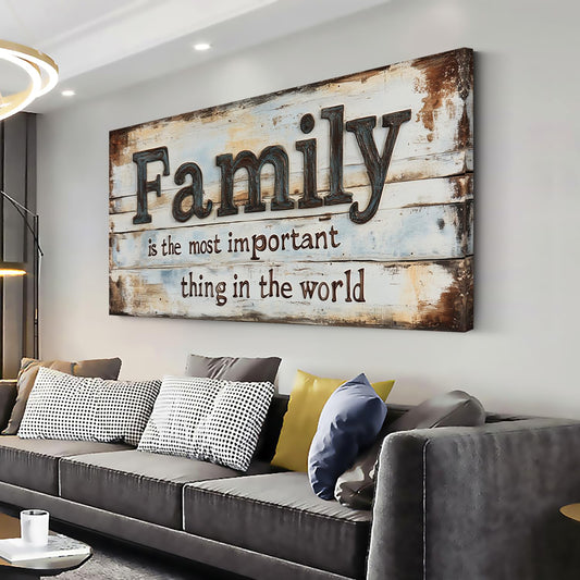 Retro Family Quotes Wall Art for Living Room Canvas Prints Family is the Most Important Thing in the World Rustic Farmhouse Art Deco Modern Artwork Bedroom Kitchen Dining Room Decor Extra Large