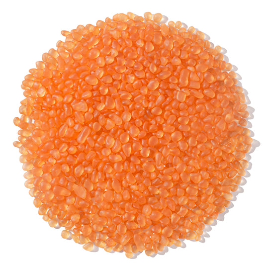 Keedolla Aquarium Rocks Betta Fish Tank Gravel, 3 LB Frosted Sea Glass Marbles Gemstones for Vase Fillers, DIY Crafts and Home Decor - Orange, 6-9mm