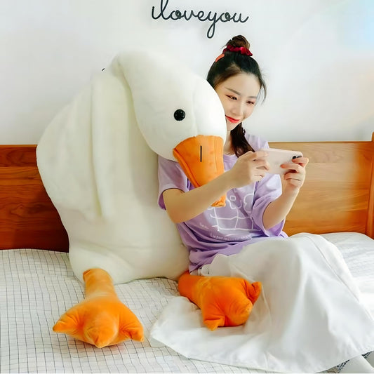 Ryttir Giant Goose Plush - 63" Extra Soft Goose Stuffed Animal Hugging Pillow with Rotund Belly,Safety Nursery Decor & Sensory Comfort Toy,Cuddle Companion for Kids(Birthday Gender Neutral Gift)