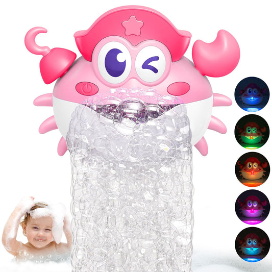 Bath Toys,Light Up Baby Bath Toys Bath Bubble Machine with Colourful RGB Light Great Birthday for Toddler Boys and Girls Tub Toy for Kids Ages 1-3 4-8