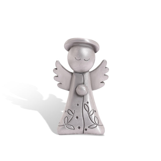 LISA LEONARD DESIGNS Pewter Kneeling Angel Nativity Figurine Hand-Molded Christmas Village Miniature Ornaments Holiday Home Decorations Collectible Religious Decor Christian Gift Scene Display