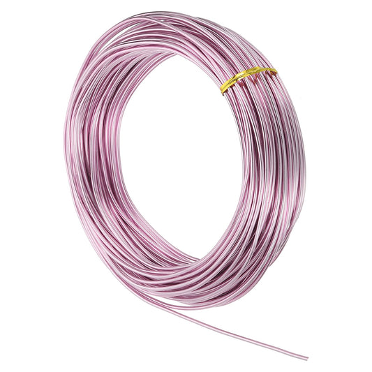 MECCANIXITY 10 Gauge 2.5mm Aluminum Wire, 100 Feet Bendable Metal Craft Armature Wire for Jewelry Making DIY Beading Floral Wreath Wrapping Sculpting, Light Pink