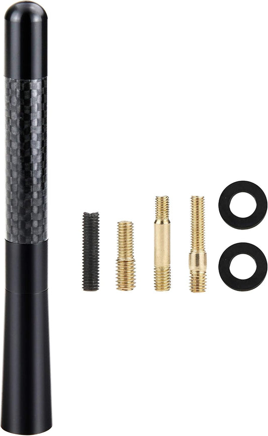 Tecreddy 4.7 inch Short Car Antenna Mast Carbon Fiber Truck Vehicle Replacement Antenna Compatible with Ford, Dodge