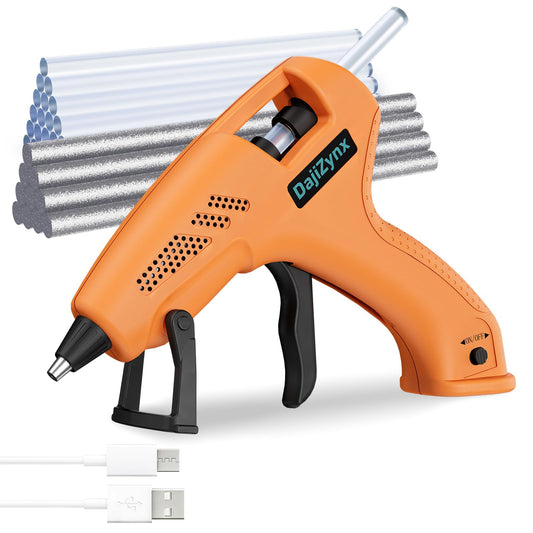 Cordless Hot Glue Gun Kit, 90s Fast Heating with 2600mAh Type-C Rechargeable Battery,Classroom Must Haves, Crafting Supplies, Ideal for DIY Crafts, Home Repairs(20 Glue Sticks+10 Glitter Glue Sticks）