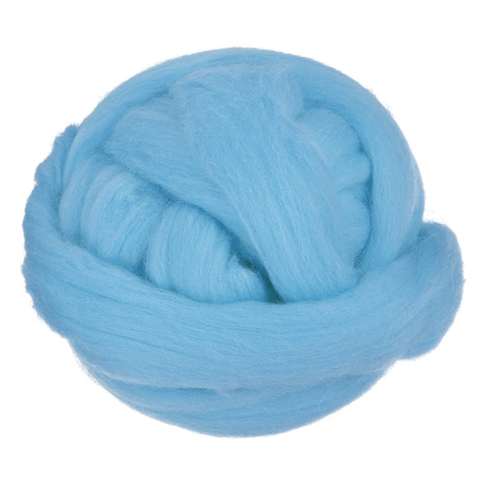 uxcell Needle Felting Wool, 3.5 Oz Nature Fibre Wool Yarn Roving for Wet Felting, Handcrafts, DIY Materials (Glass Blue)