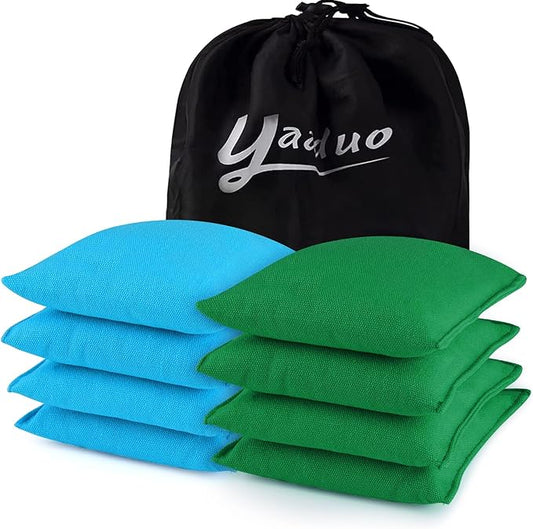 Set of 8 Regulation Cornhole Bags Double Sided, Weather Resistant Bean Bags for Cornhole Toss Game, Corn Hole Beans Bags with Tote Bag