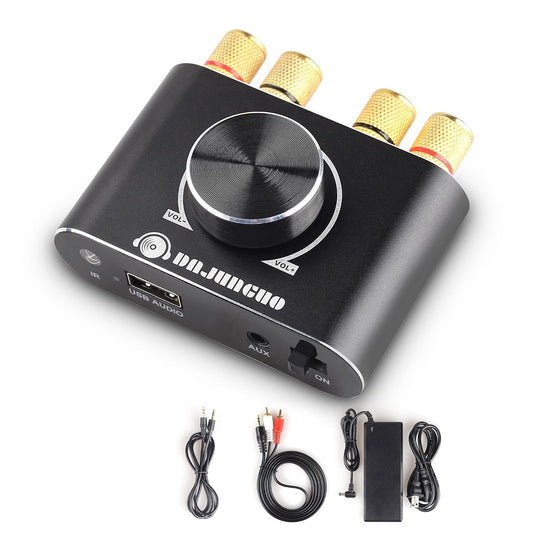 X100H 2.0 100W+100W TPA3116D2 Bluetooth5.1/USB/3.5mm Audio Amplifier Channel Power Amplifier,Supports AUX Input
