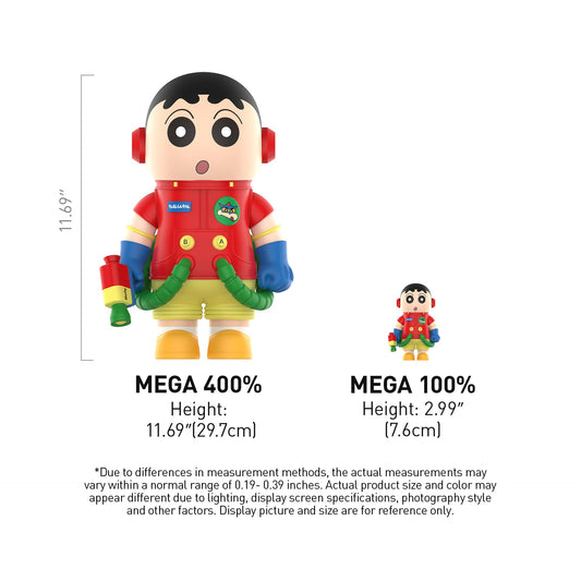 POP MART MEGA Space Molly 400%+100% Crayon Shinchan Figurines, Toys for Mordern Home Décor, Collectible Art Toy
