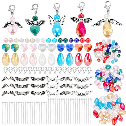 PH PandaHall 300pcs Angel Wing Charm Making Kit, Metal Angel Wing Pendants Making Accessory DIY Charm Set for Earrings Necklaces Bracelets Keychains DIY Crafts Jewelry Making