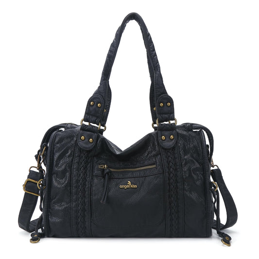 Angel Kiss Hobo Bags For Women Vegan Leather Hobo Satchel Handbags Large Tote Purses Shoulder Bag