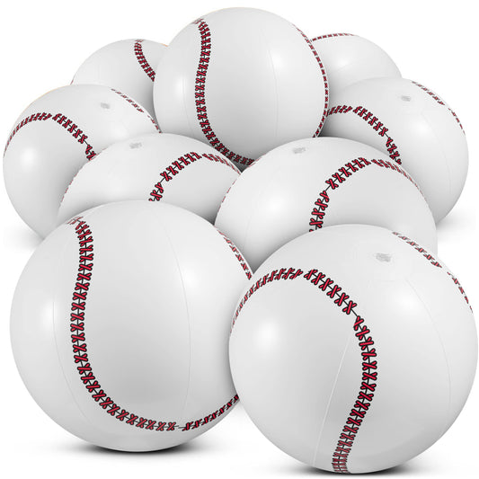 Bedwina Inflatable Baseball (Pack of 12) 16-inch, Baseball Beach Balls for Themed Party Decorations & Birthday Decor - Pool Ball Toys Party Favors & Goodie Bags Favors for Kids, Boys and Girls