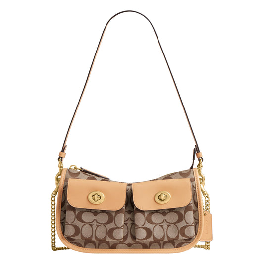 COACH Women's Twin Turnlock Waverly Bag, Jacquard, One Size