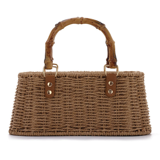 Lanpet Straw Woven Handbags Handmade Summer Beach Bags Wicker Rattan Crossbody Bag for Vacation