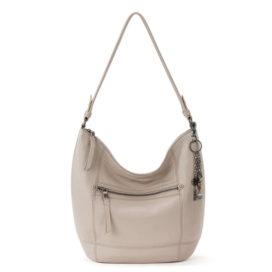 The Sak Sequoia Hobo Bag in Leather, Single Shoulder Strap, Sand