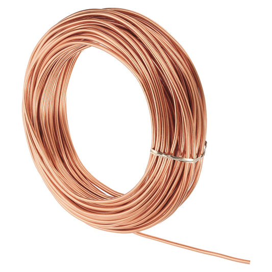 MECCANIXITY 7 Gauge 3.5mm Aluminum Wire, 80 Feet Bendable Metal Craft Armature Wire for Jewelry Making DIY Beading Floral Wreath Wrapping Sculpting, Rose Gold