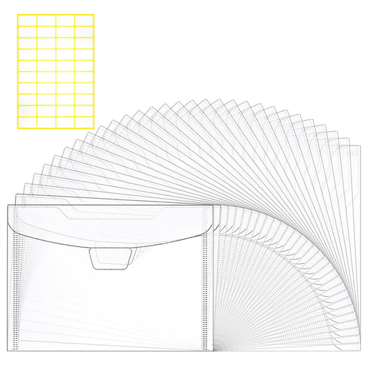 Hukado 30 Pieces Clear Stamp & Die Plastic Storage Bag, 9.4x7 Inches Resealable Large Envelope Pocket for Card Making DIY Scrapbooking Paper Craft and Cutting Dies Stencil