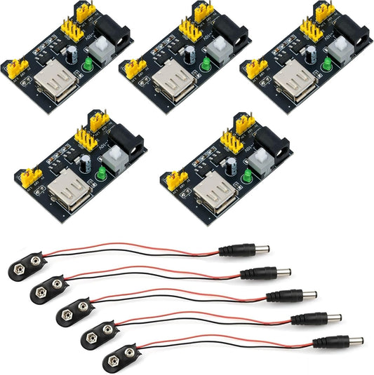 WWZMDiB 5 400 830 6.5~12V 3.3V 5V 5 9V Pcs Power Supply Module Compatible with Point and Point Solderless Breadboard