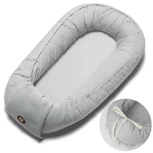 Baby Lounger - Adjustable Newborn Lounger for 0-24 Months | Breathable & Soft Tummy Time Lounger in Grey