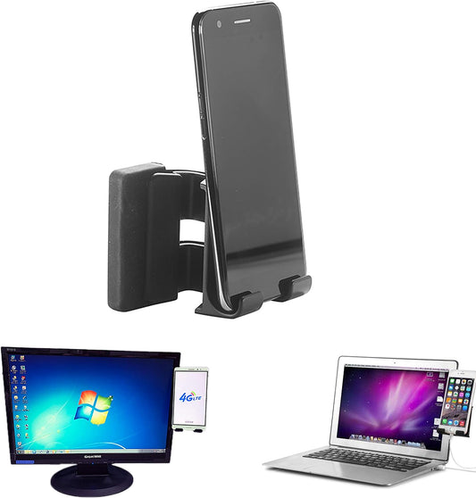 xcivi Smart Mobile Clip Holder for Desktop Monitor and Laptop Screen-Side Mount Holder for Duo Screen -Connect Your