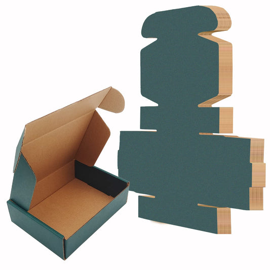 Green Recyclable Cardboard Small Gift Mailer Boxes for Shipping Packaging Craft Gifts Giving Products (25 Pack, 7.2 x 5.2 x 2 Inch)