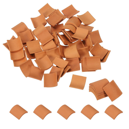 PATIKIL Miniature Roof Tile, 100 Pcs Mini Red Tiles Clay Roof Miniature Brick Dollhouse Roofing DIY Craft Accessories Building Supplies for Fake House Model Garden