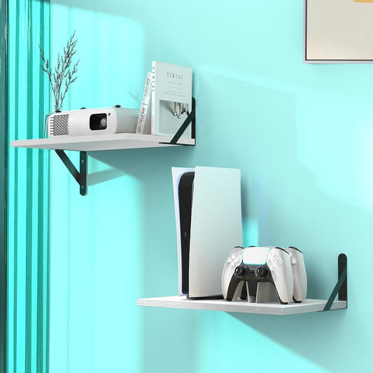 Ties-2pcs DAWASAPAT Projector Mount, White Small Mini Projector Shelf/Cable Box Wall Mount/Router Wall Mount, Projector