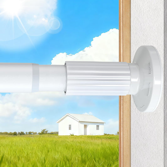 Tension Curtain Rod 51-166 Inch(4.25-13.83Ft), Extra Long Outdoor Tension Rod for Patio Window, No Drill Dual-End Adjustable Spring Shower Rod, Rust Proof Easy to Install, Rod Diameter 1.26In, White