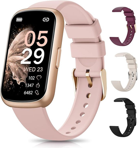 Fitness Tracker, Smart Watches for Women with 24/7 Heart Rate Monitor, Sleep Tracker, Breathing Training, 1.47" Fitness Watches for Women with 24 Sports Modes, Activity Tracker as Gift (4 Bands)