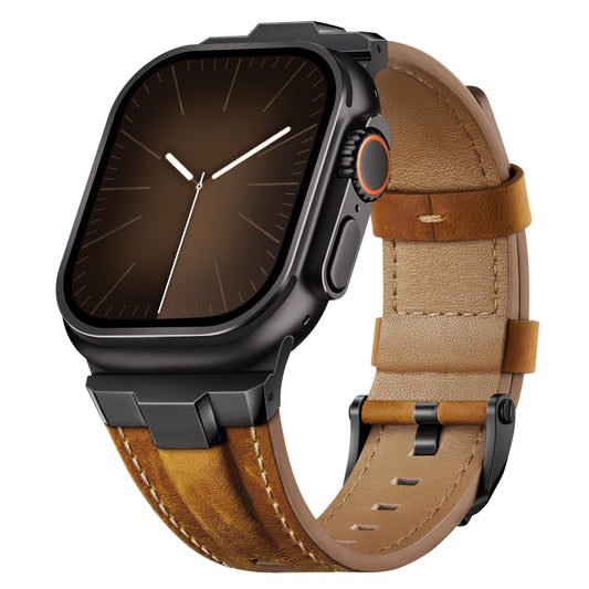 Suitisbest Leather Bands Compatible for Apple Watch Ultra Band 49mm 46mm 45mm 44mm 42mm, Genuine Leather Replacement Strap for iWatch Series 11 10 9 8 7 6 5 4 3 2 1, SE 3 2 1, Ultra 3 2 1