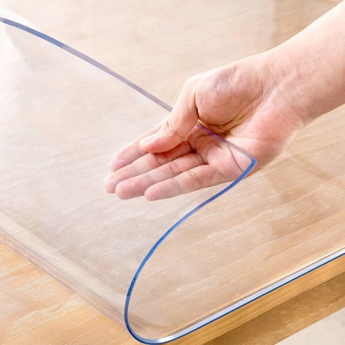 Eisdroma 42 x 78 Inch Clear Table Cover, 2mm Thick Clear Protector, Waterproof Table Pad for Dining Room, Kitchen, Office