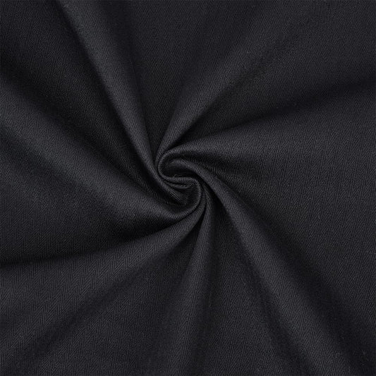BENECREAT 1.5Yard x 59.8inch Cotton Herringbone Fabric, 100% Cotton Canvas Fabric, Upholstery Material for DIY Crafts and Home Decor Projects, Black
