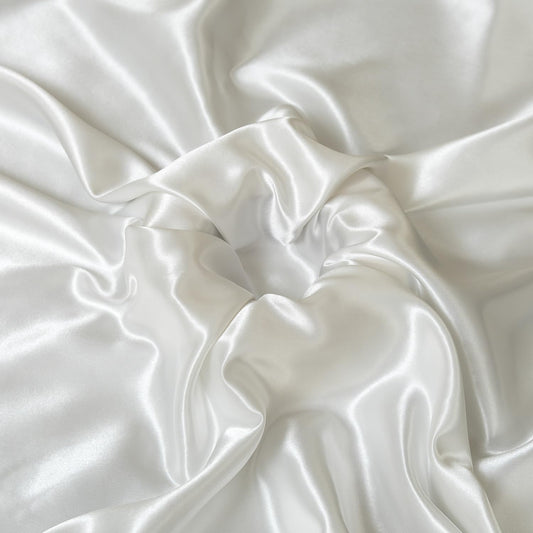 Satin Fabric by The Yard ，60 Inch Wide ，Soft Charmeuse Silk Satin Fabrics for Sewing,Wedding Dress,DIY Craftings, Costumes,Draping,Table Runner,Cloth Napkins (Ivory White, 3yard)