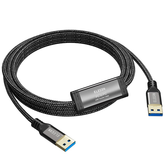 3.0 2 2 Elecan High Speed USB PC to PC Transfer Cable FT for Windows & macOS, USB A to A Direct Data Sync Link Bridge