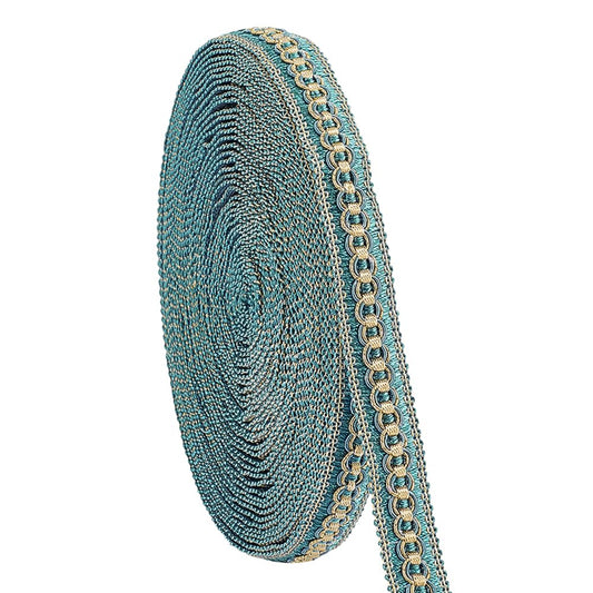 PH PandaHall 12 Yards 3/4 inch Braid Trim, Polyester Gimp Lace Trim Woven Braid Trim for Costume DIY Crafts Sewing Jewelry Making Curtain Decoration Costume Accessories, Blue