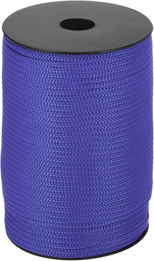 MECCANIXITY 5/32 Inch Polypropylene Rope Braided Ropes, 328ft Camping Rope Hollow Utility Cord for Clothesline, Hiking, Outdoor, Dark Blue