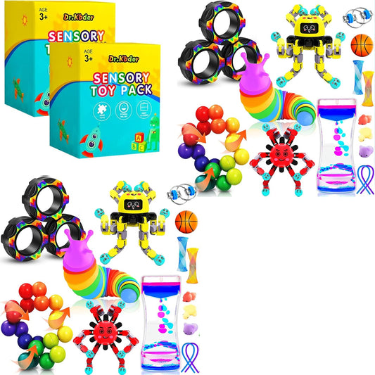 30Pack Fidget Toys Bulk for Adult Kids Age 5-7, 8-12, Sensory Autism Travel Must Have ADHD Autistic Figette Classroom Treasure Prize Box School Must Have Stress Anxiety Easter Basket Stuffers Gifts