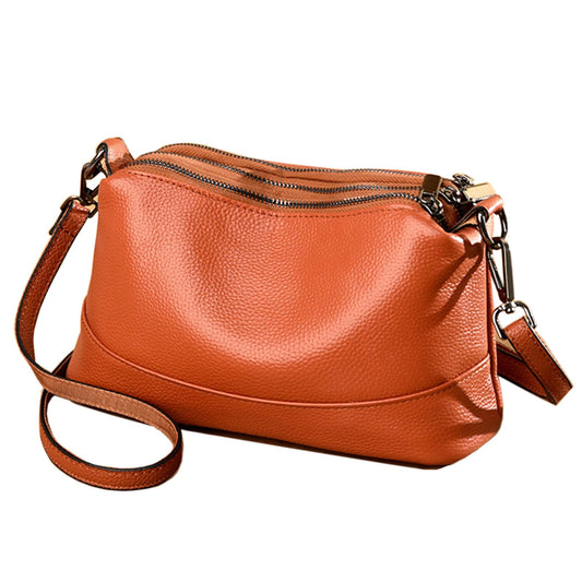 Genuine Leather Purses for Women Crossbody Bags Small Shoulder Handbags Trendy Clutch Cross Body Phone Purses, Brown