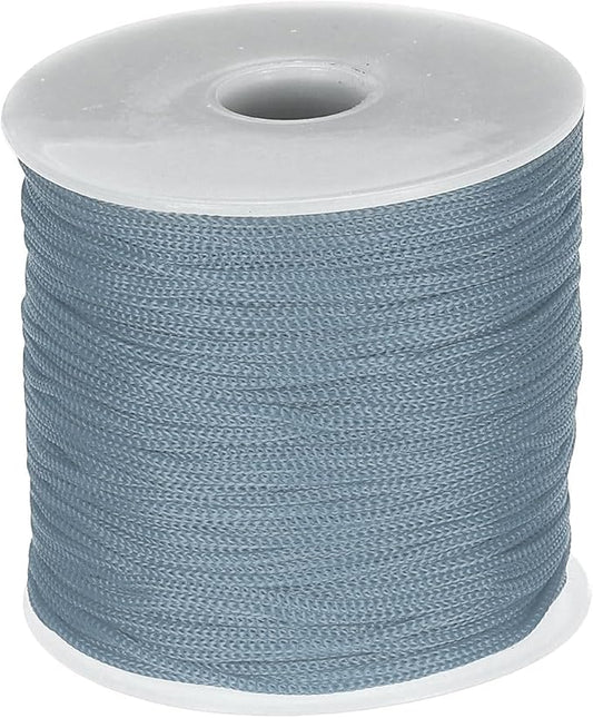 MECCANIXITY 1/16 Inch Polypropylene Rope Braided Ropes, 328ft Nylon Rope Hollow Utility Cord for Clothesline, Camping, Hiking, Outdoor, Light Grey