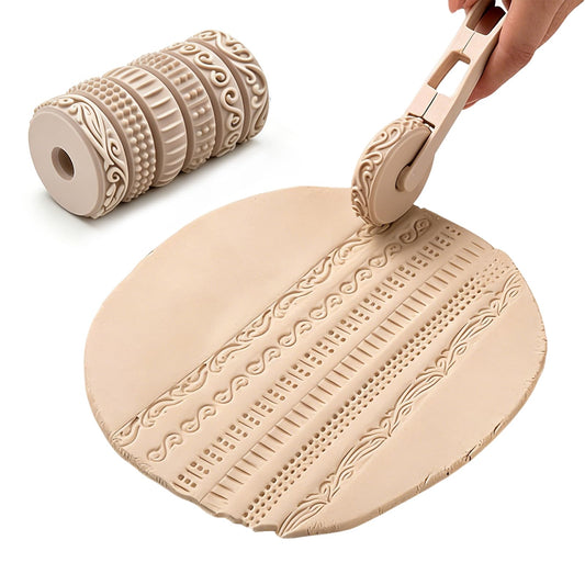 Clay Texture Rollers, 6 Patterns Clay Sculpting Tools, Clay Roller Set for Modeling, Painting, Pottery & Crafting