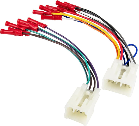 1992-2019 4Runner RAV4, 2014-2018 RED WOLF Car Radio Wiring Harness W/Pre-Install Wire Connector Butt for Toyota Camry
