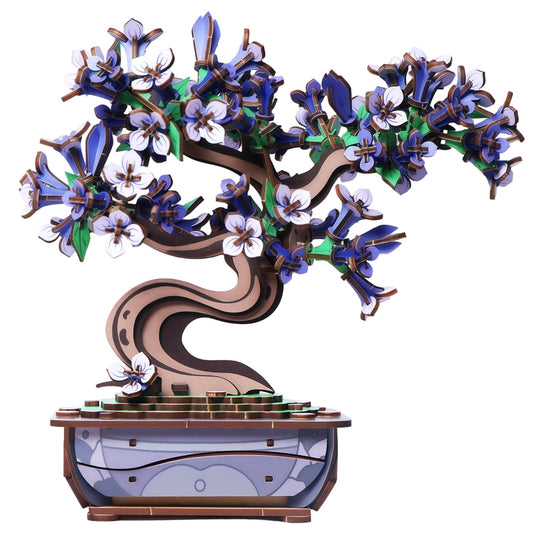 Ulieer 3D Puzzles for Adults Wooden Flower，DIY Crafts for Adults Bonsai Tree Building Set, Artificial Flower Decor, Artificial Plant Model Toy for Desk or Home Decor，Birthday Valentine's Day