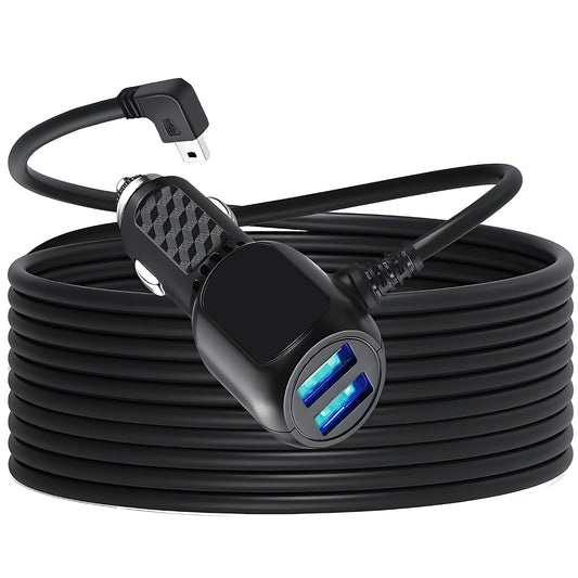 12V-24V (11.5FT) MAYWILLA Car Dash Cam Charger Cable,Mini USB Dash Cam Power Cord with Dual USB Port Vehicle Charging