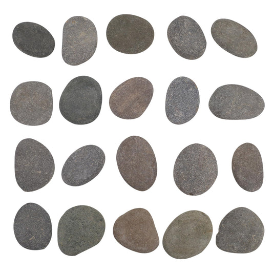 Huakaile 20 Pieces 1.18''-1.96'' Pebbles for Painting Rocks, Smooth Flat Stones for Painting Crafts Art DIY Decorative Creative Colouring