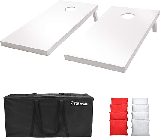 GoSports 4 ft x 2 ft Regulation Size Wooden Cornhole Boards Set - Includes Carrying Case and Over 100 Optional Bean Bag Colors