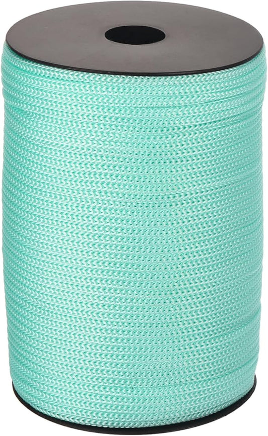 MECCANIXITY 5/32 Inch Polypropylene Rope Braided Ropes, 328ft Camping Rope Hollow Utility Cord for Clothesline, Hiking, Outdoor, Black-Blue