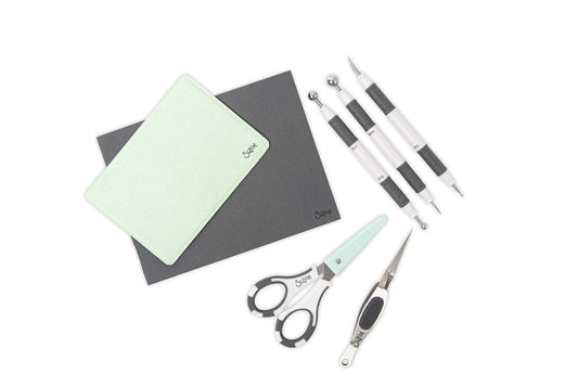 Sizzix Paper Sculpting Kit , Scrapbooking, Cardmaking, Papercraft & Home Décor Accessories, 10 Piece Set, Multi Color, One Size, Plastic & Metal, Grey