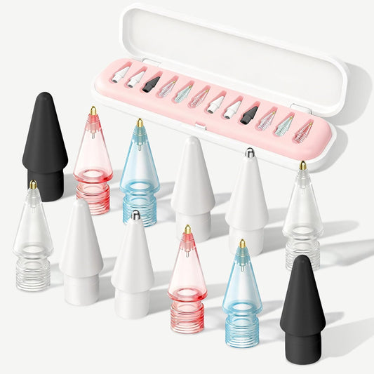 Blissleaf 12 Pack 2nd Gen/1st Sets Replacement Tips for Apple Pencil, Needle IpadPencil Nibs with Case, No Wear Out
