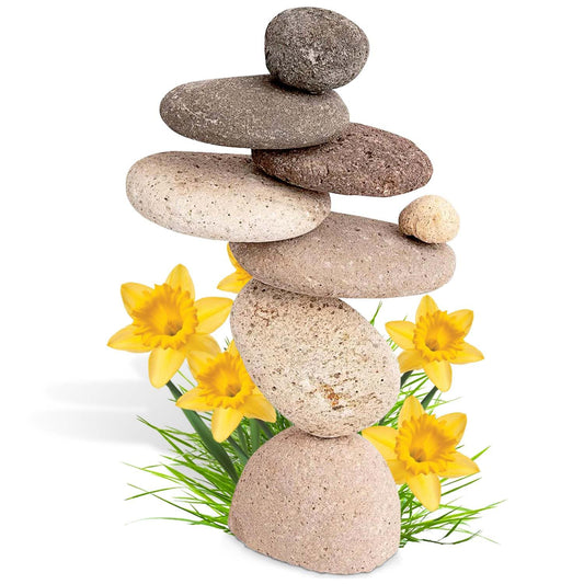 Happy Gardens Zen Stacked Rocks Sculpture | Cairn Statue Balancing Rock Stone Decor for Japanese Garden | Stacking Pebbles