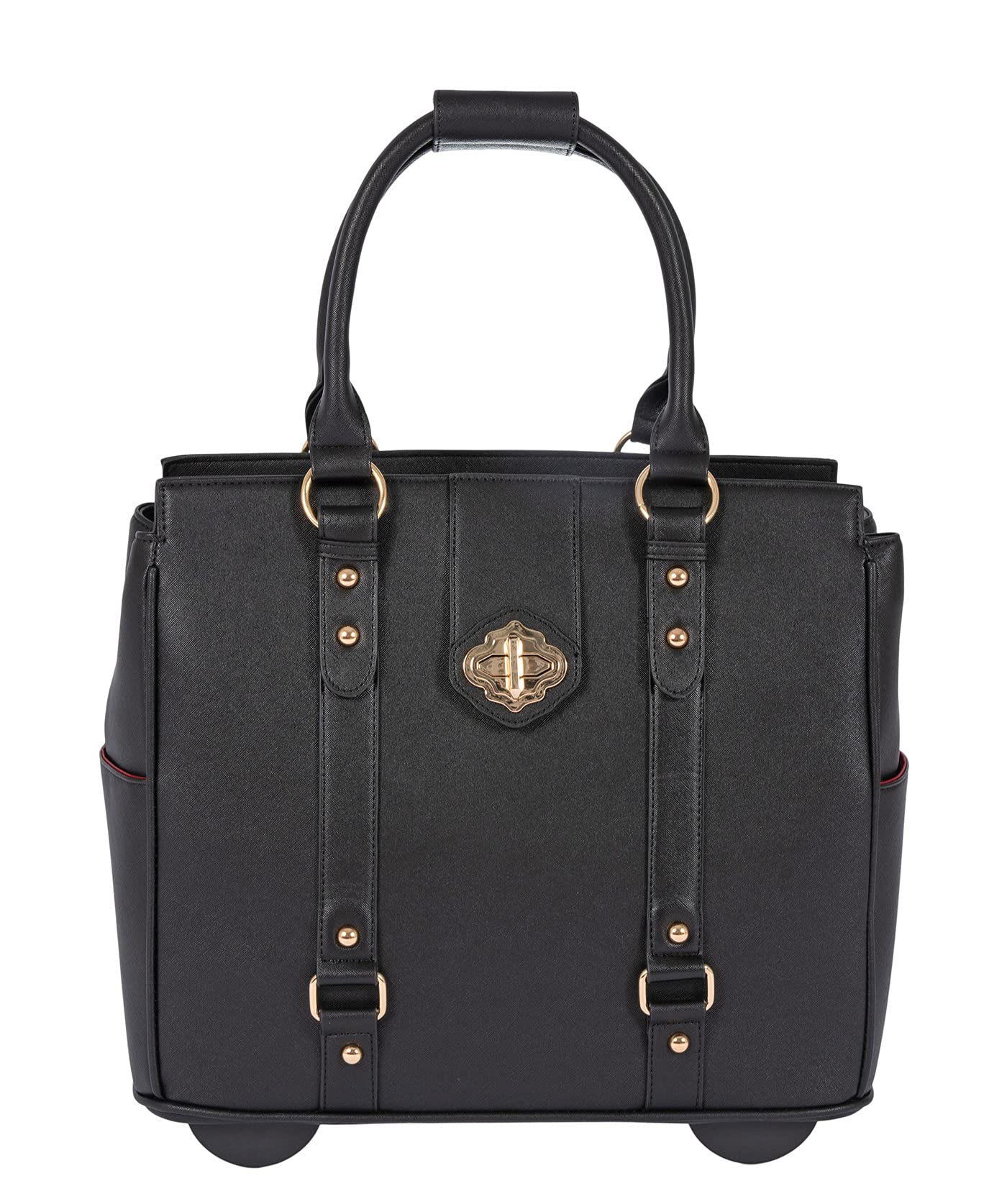 JKM & Company Executive Black Computer iPad, Laptop Tablet Rolling Tote Bag Briefcase Carryall Bag